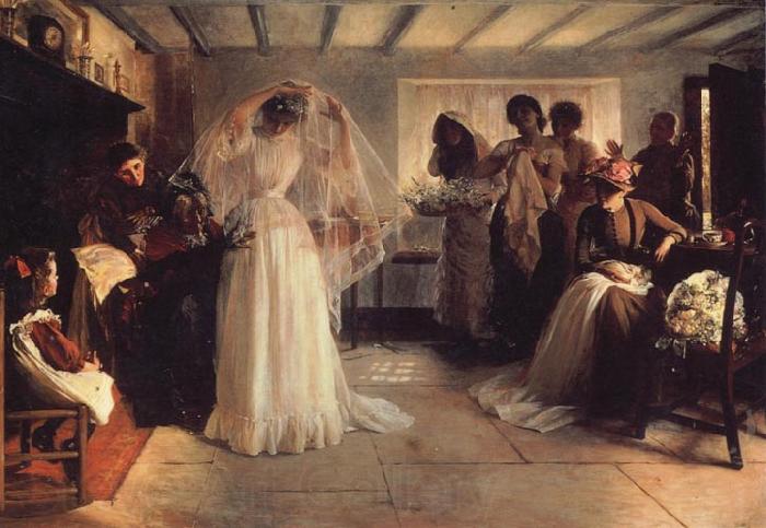 John H F Bacon The Wedding Morning Norge oil painting art